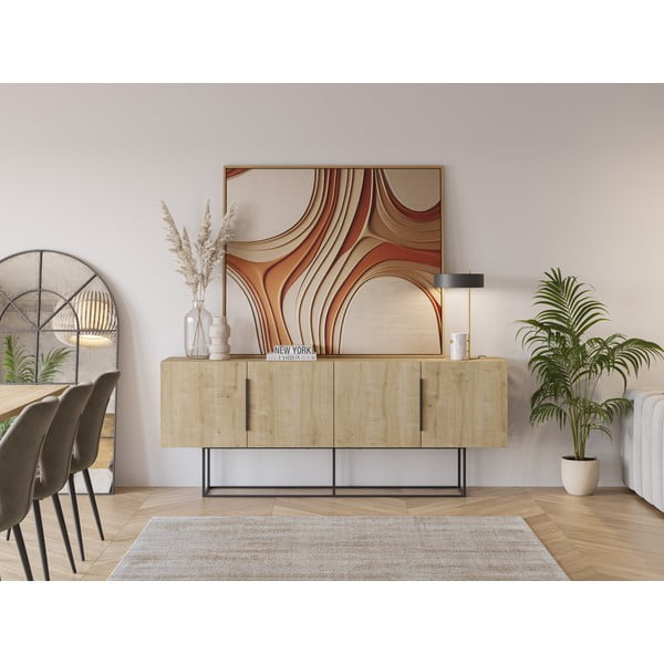 Niska komoda w dekorze dębu 200x80 cm Titan – Marckeric-image-1