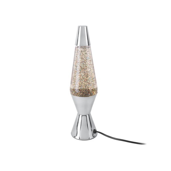 Lampa stołowa w srebrnym kolorze z brokatem Leitmotiv Glitter, wys. 37 cm