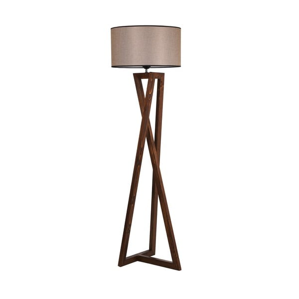 Brązowa lampa stojąca z tekstylnym kloszem (wysokość 149 cm) Maçka – Opviq lights