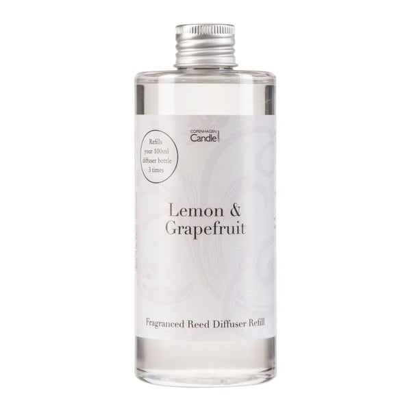 Zapas do dyfuzora o zapachu cytrusów Copenhagen Candles Lemon & Grapefruit Home Collection, 300 ml