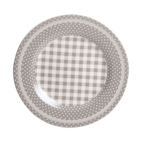 Talerz Grey Dots&Checks, 25.5 cm