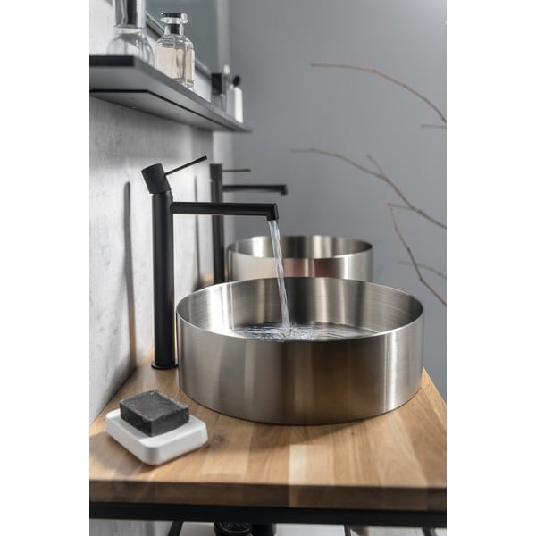 Bateria umywalkowa stojąca w kolorze matowej czerni Solaris – Sapho-image-3