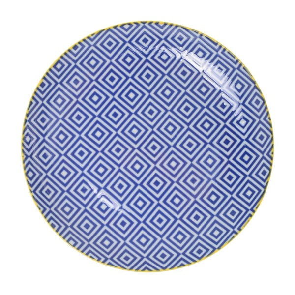 Porcelanowy talerz Geo Blue, 23,8x2,6 cm