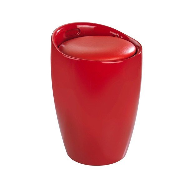 Czerwony kosz na pranie i taboret w jednym Wenko Candy, 20 l-image-1