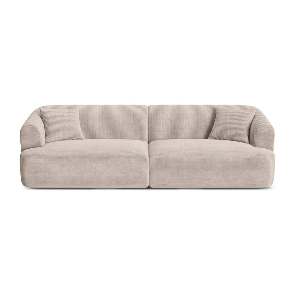 Jasnobrązowa sztruksowa sofa 255 cm Campi – Cosmopolitan Design