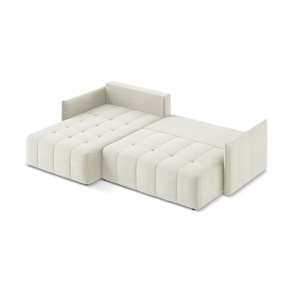 Beżowy rozkładany/ze schowkiem narożnik (lewostronny/z szezlongiem) Moku – Makamii-image-4