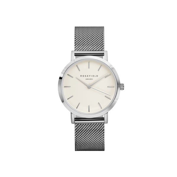 Biało-srebrny zegarek damski Rosefield The Mercer