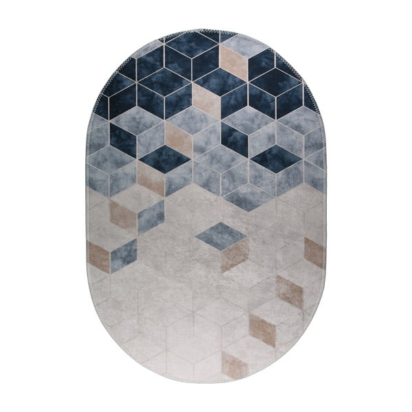 Biało-niebieski dywan odpowiedni do prania 60x100 cm – Vitaus