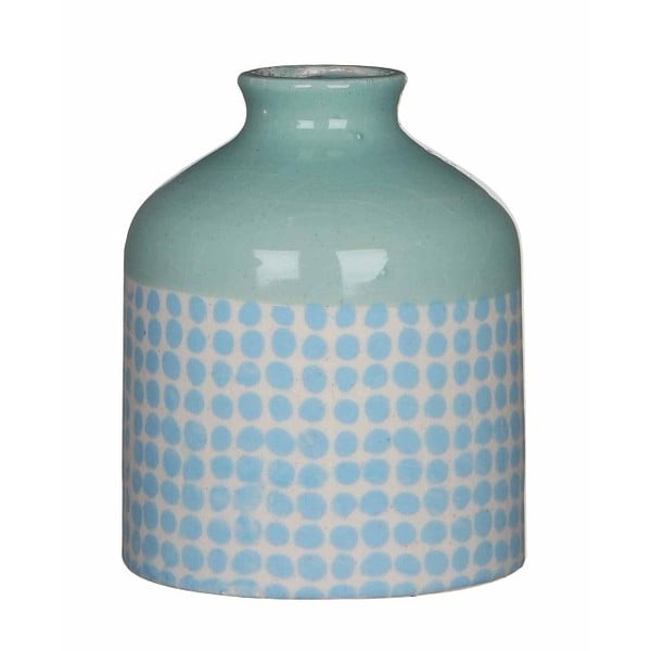 Niebiesko-biały wazon ceramiczny Mica Fabio, 13x11 cm