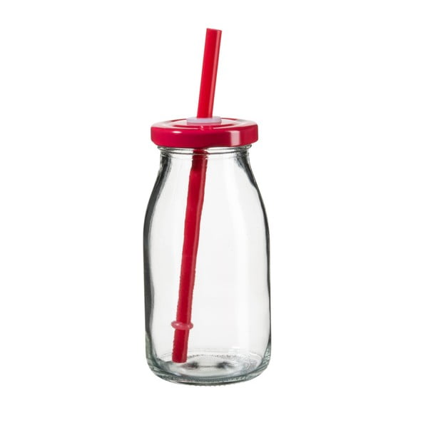 Butelka na smoothie z czerwonym wieczkiem i słomką SUMMER FUN II, 200 ml