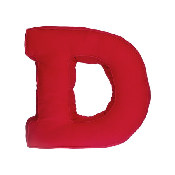 Poduszka w kształcie litery D, czerwona