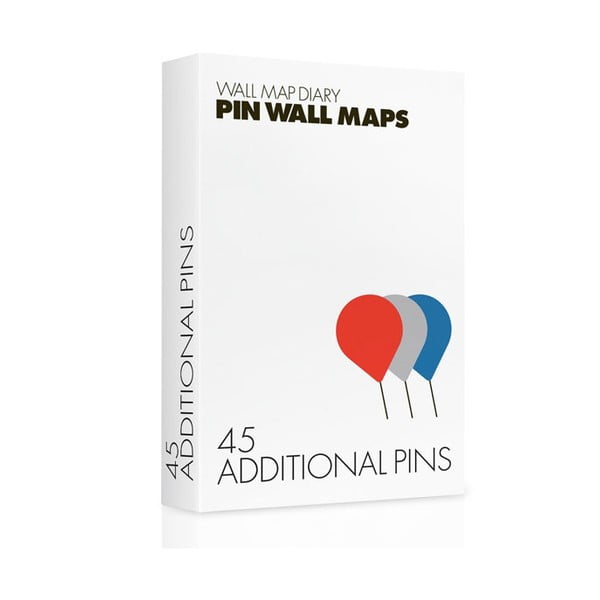Pinezki zapasowe do mapy Pin World, 45 szt.