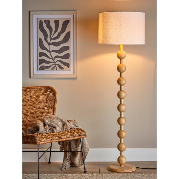 Lampa stojąca w naturalnym kolorze z tekstylnym kloszem (wysokość 154,5 cm) Giacoma – Bloomingville-image-3