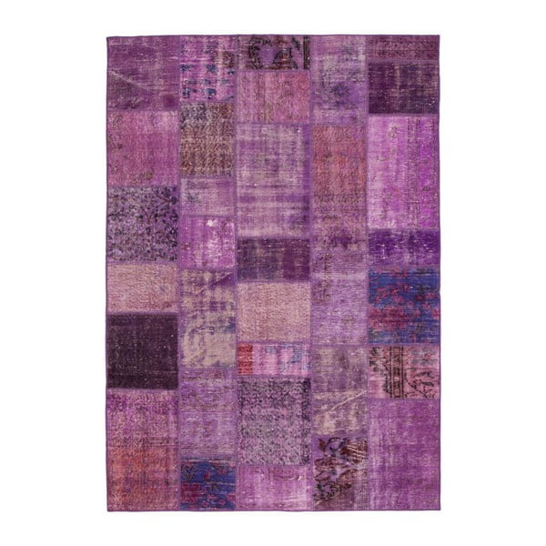 Różowy dywan wełniany ręcznie wiązany Linie Design Century, 170 x 240 cm