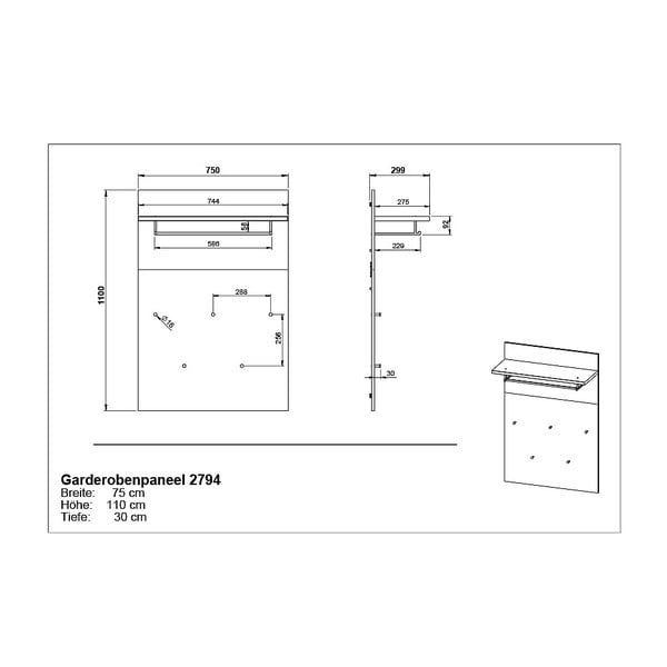 Naturalny panel z wieszakami do przedpokoju w dekorze dębu Fremont – Germania-image-4