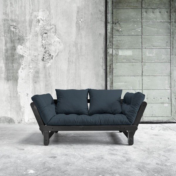 Sofa rozkładana Beat Black/Deep Blue-image-2