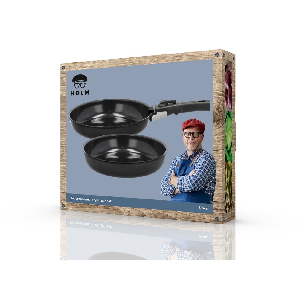 Aluminiowy zestaw patelni z odpinaną rączką z powłoką nieprzywierającą 2 szt. ø 28 cm – Holm (zdjęcie 8)