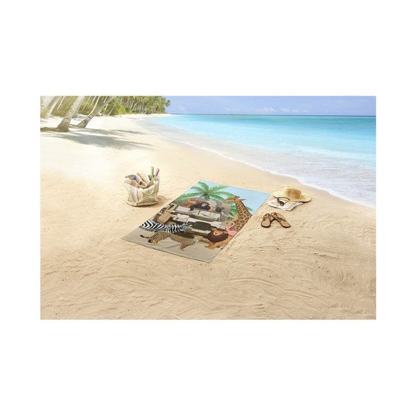 Ręcznik plażowy z nadrukiem Good Morning Jeep Jungle, 75x150 cm-image-1