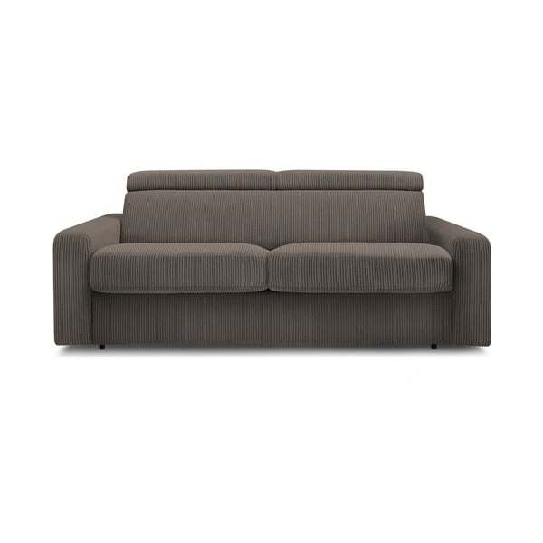 Szarobrązowa sztruksowa rozkładana sofa 195 cm Monaco – Bobochic Paris