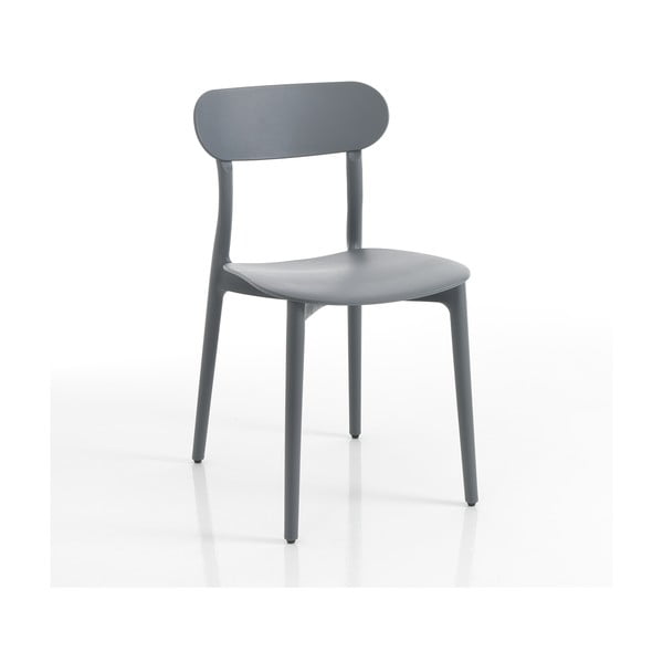 Szare plastikowe krzesło ogrodowe Stoccolma – Tomasucci