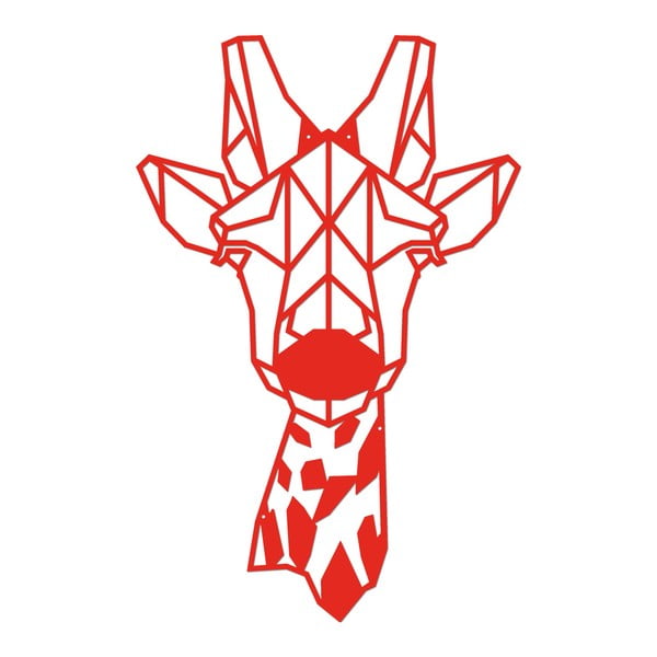 Czerwona metalowa dekoracja ścienna Giraphe