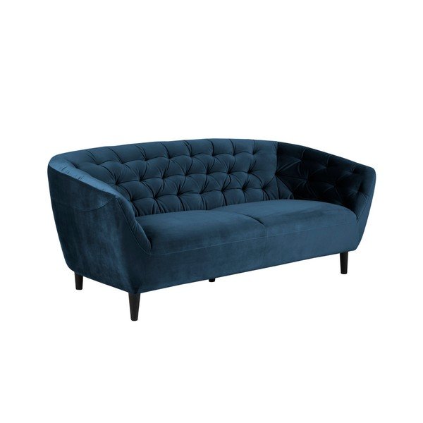 Ciemnoniebieska aksamitna sofa Actona Ria, 191 cm-image-2