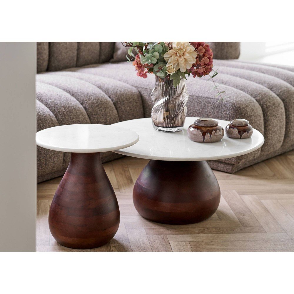 Okrągły stolik z marmurowym blatem ø 40 cm Heide – House Nordic (zdjęcie 4)