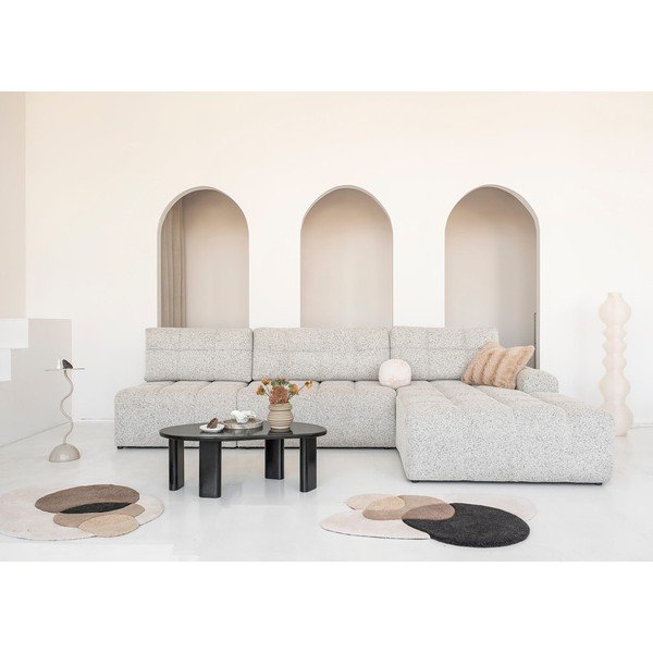 Beżowy rozkładany narożnik modułowy ze schowkiem (prawostronny) Lulu – Miuform-image-1