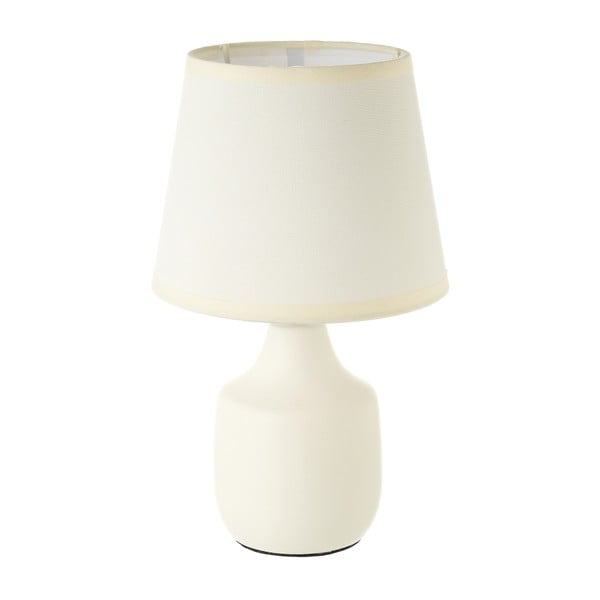 Biało-kremowa ceramiczna lampa stołowa z tekstylnym kloszem (wys. 24 cm) – Casa Selección