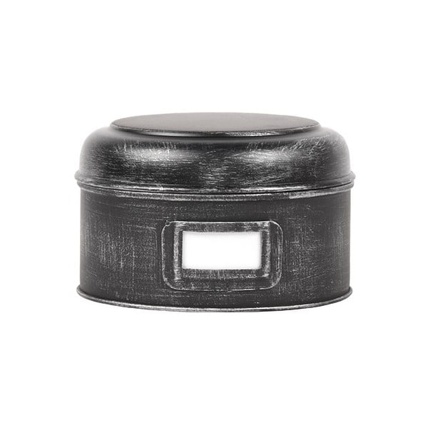 Czarny pojemnik metalowy LABEL51 Antigue, ⌀ 17,5 cm