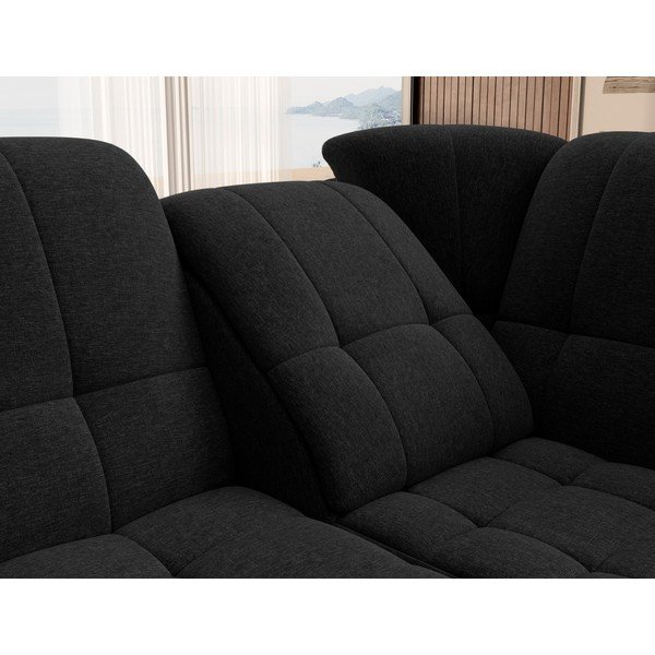 Czarny rozkładany/ze schowkiem narożnik (prawostronny/w kształcie litery L) Sado – ELTAP-image-1