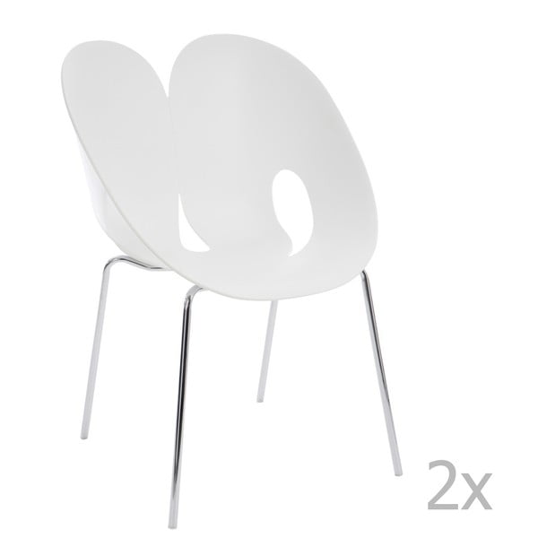 Zestaw 2 białych krzeseł J-Line Jens