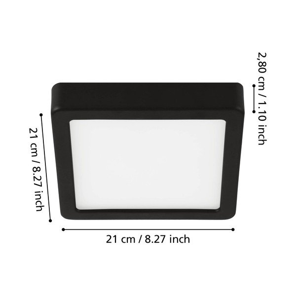 Czarna lampa sufitowa LED 21x21 cm FUEVA 5 – EGLO-image-3