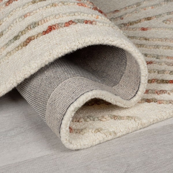 Pomarańczowy/kremowy wełniany dywan 200x290 cm Abstract Swirl – Flair Rugs-image-2