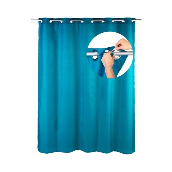 Niebieskozielona zasłonę prysznicową Wenko Comfort Flex, 180x200 cm-image-4