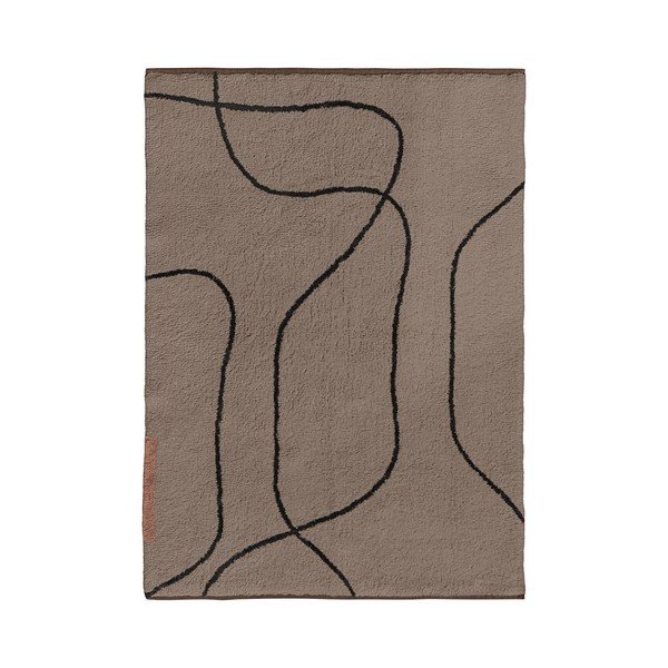 Brązowy bawełniany dywan odpowiedni do prania 100x140 cm Shadow – Mette Ditmer Denmark