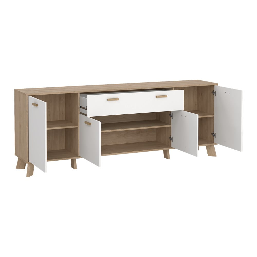 Biało-naturalna komoda w dekorze dębu 196x73x39 cm Ikast – Tvilum (zdjęcie 7)