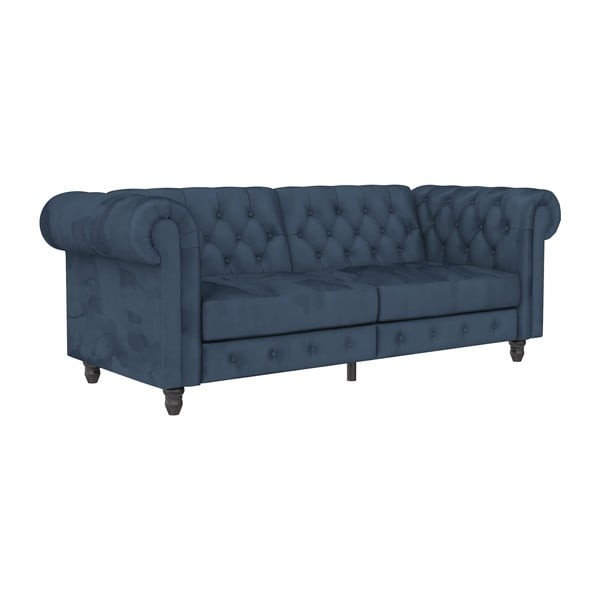 Ciemnoniebieska aksamitna rozkładana sofa 236 cm Felix – Støraa-image-2