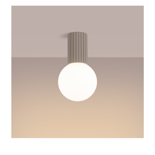 Szarobrązowa lampa sufitowa ze szklanym kloszem ø 12 cm Orbital – Sollux-image-3