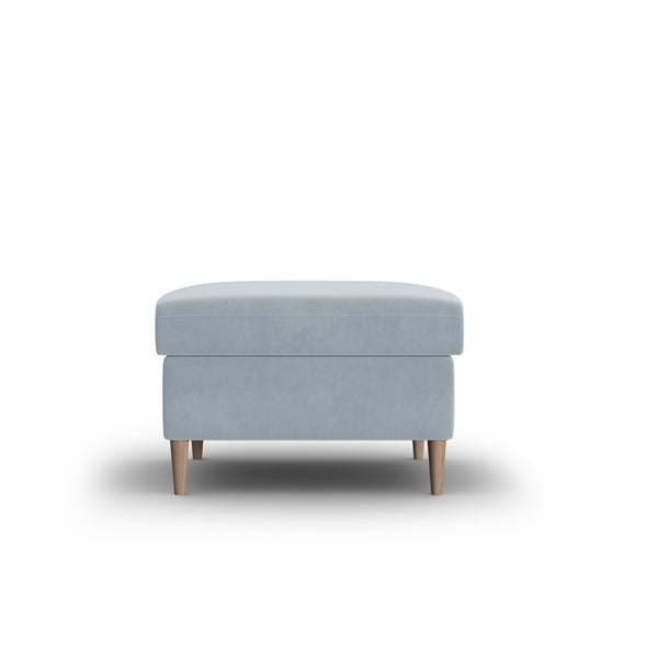 Jasnoniebieski aksamitny podnóżek Kyoto – Cosmopolitan Design