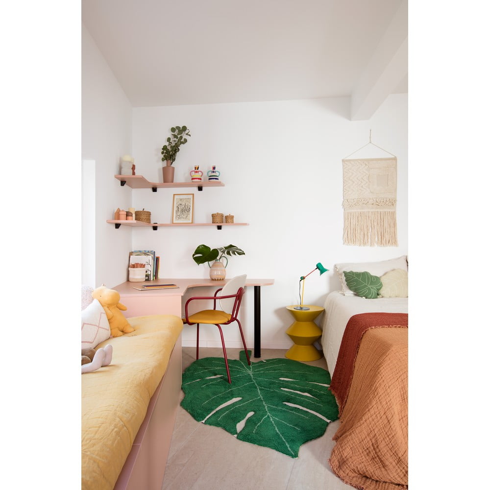 Ciemnozielony bawełniany dywan dziecięcy tkany ręcznie odpowiedni do prania 120x180 cm Monstera Leaf – Lorena Canals (zdjęcie 7)