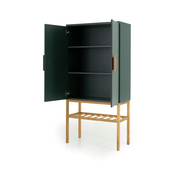 Zielona komoda z nogami z drewna dębowego Tento Scoop, wys. 162 cm-image-3