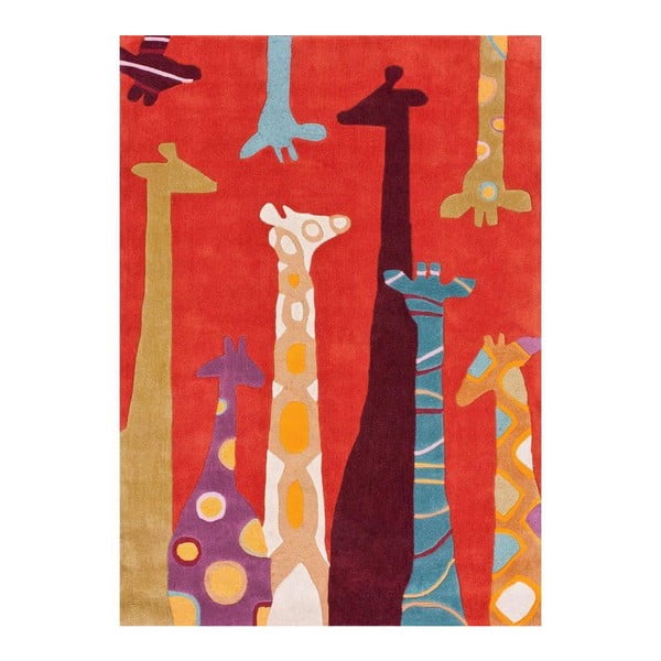 Dywan tuftowany ręcznie nuLOOM Giraffe Red, 152x213 cm