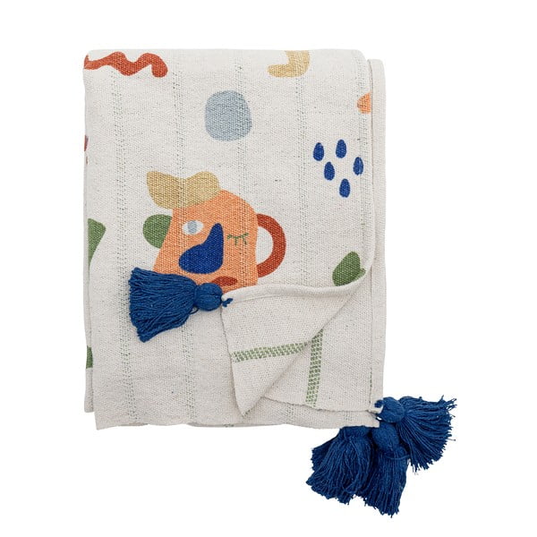 Kremowy koc dziecięcy z bawełny z recyklingu 130x160 cm Sylvie – Bloomingville Mini-image-4
