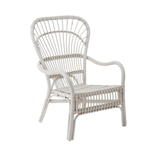 Białe krzesło wypoczynkowe z rattanu Premier Housewares Havana