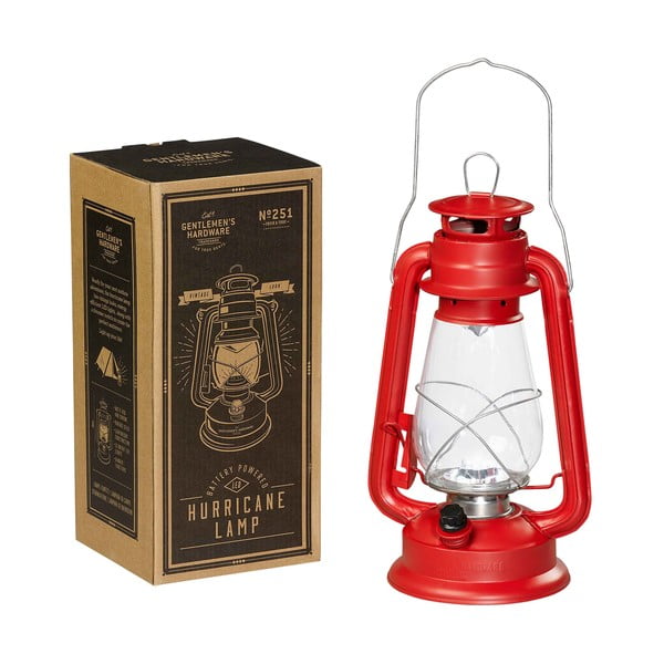 Czerwona lampa naftowa Gentlemen's Hardware Hurrricane Lamp