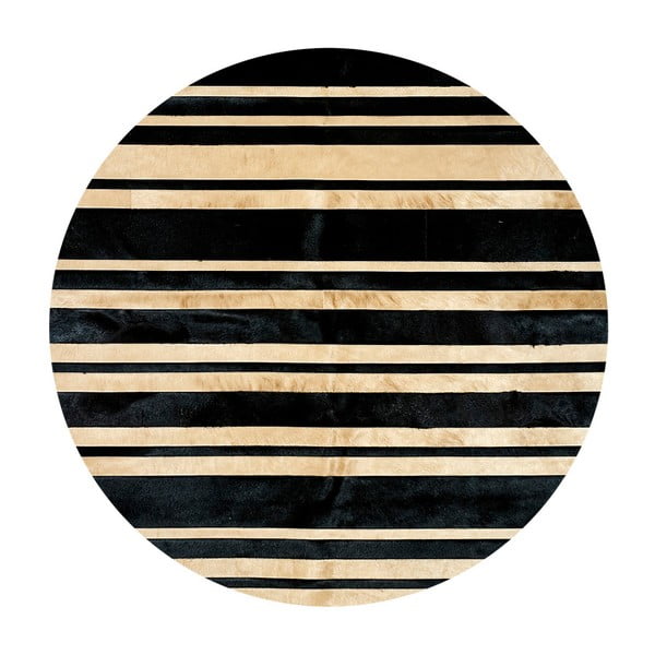 Skórzany dywan Pipsa Stripes, ⌀ 100 cm