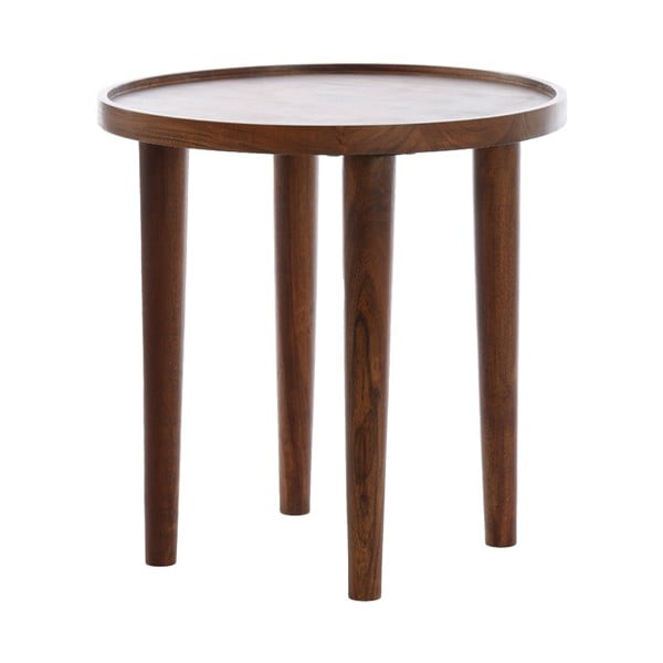 Okrągły stolik z litego drewna akacjowego ø 49 cm Qiano – Light & Living