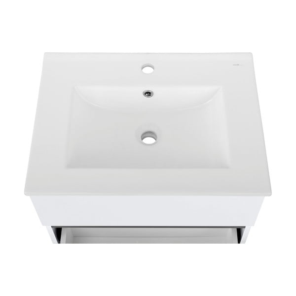 Biała wisząca szafka bez umywalki 60x52 cm Wisla – Støraa-image-1