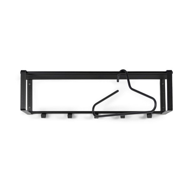 Czarny metalowy wieszak ścienny z półką 70 cm Rex – Spinder Design-image-2